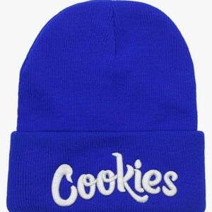 MEN'S COOKIES ORIGINAL LOGO Winter Knitted Beanie (Blue-White)